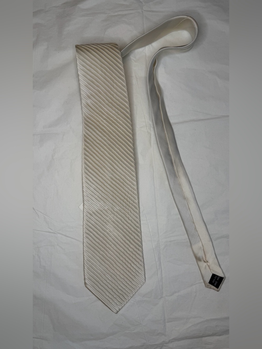 Classic Cream Diagonal-Stripe Men's Tie